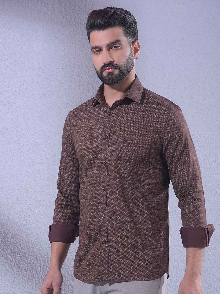 Brown Printed Shirt