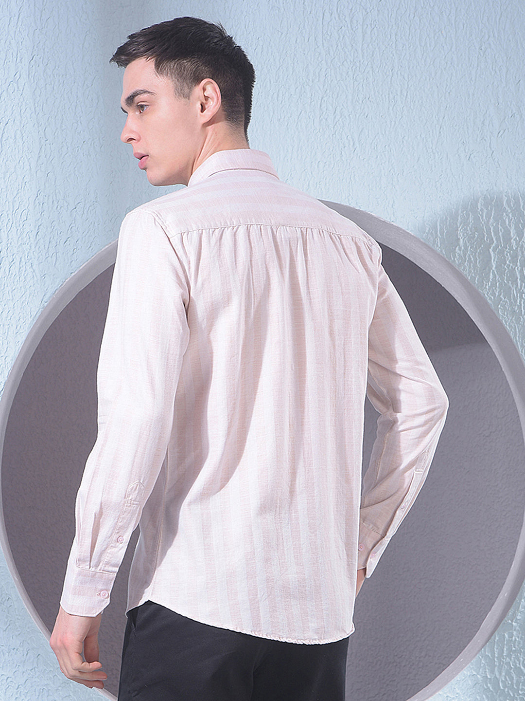 Pink Vertical Stripes Shirt