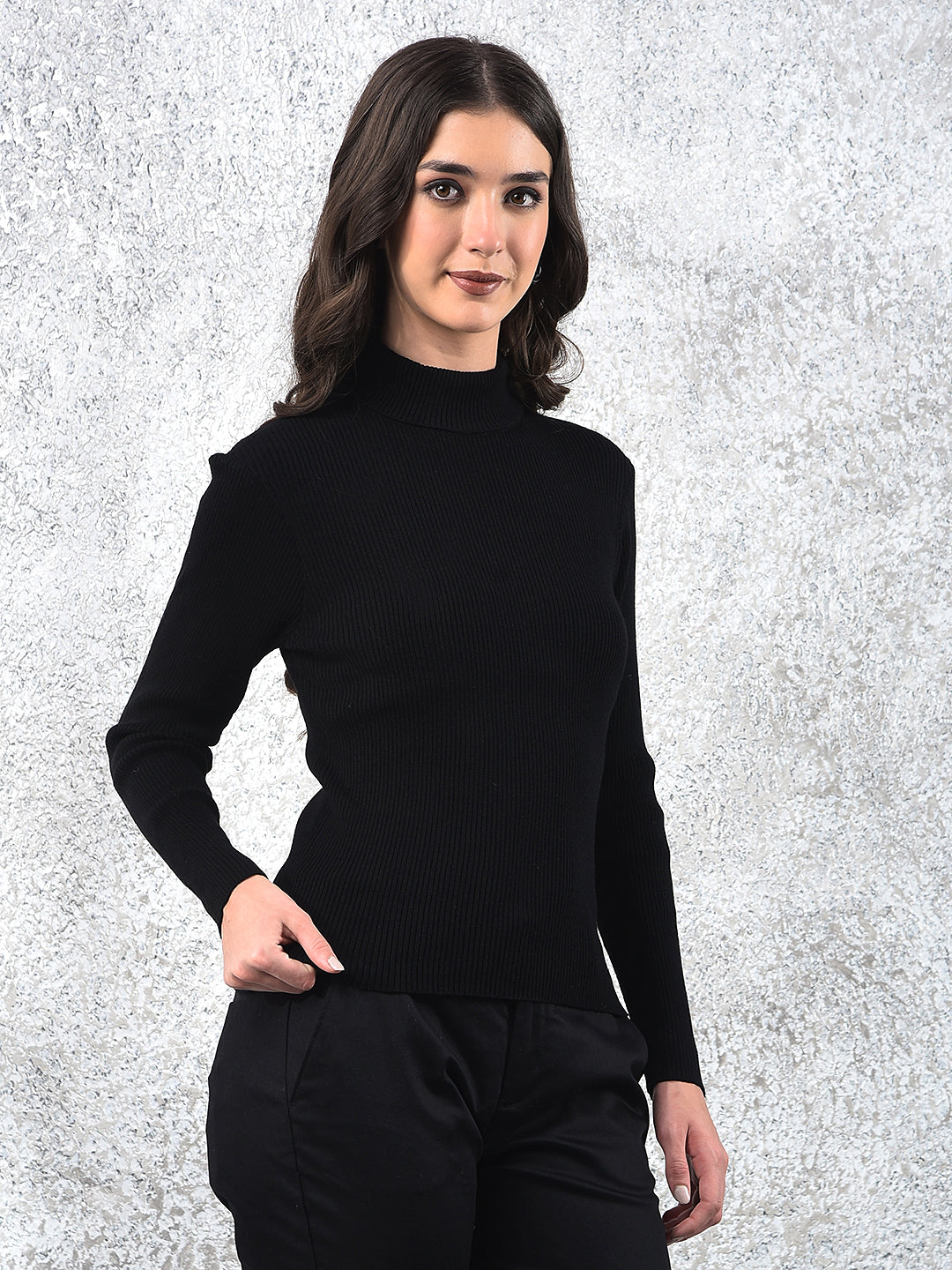 Classic Black Ribbed Sweater