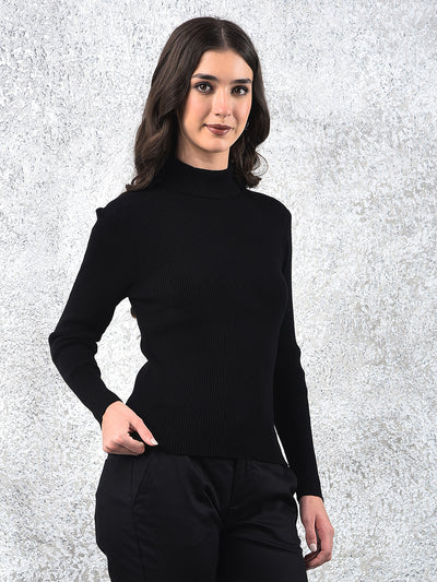 Classic Black Ribbed Sweater