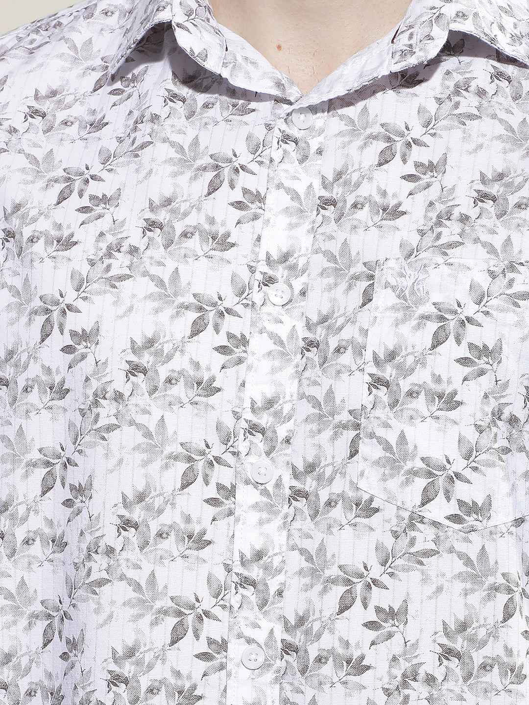 Brown Floral Print Shirt