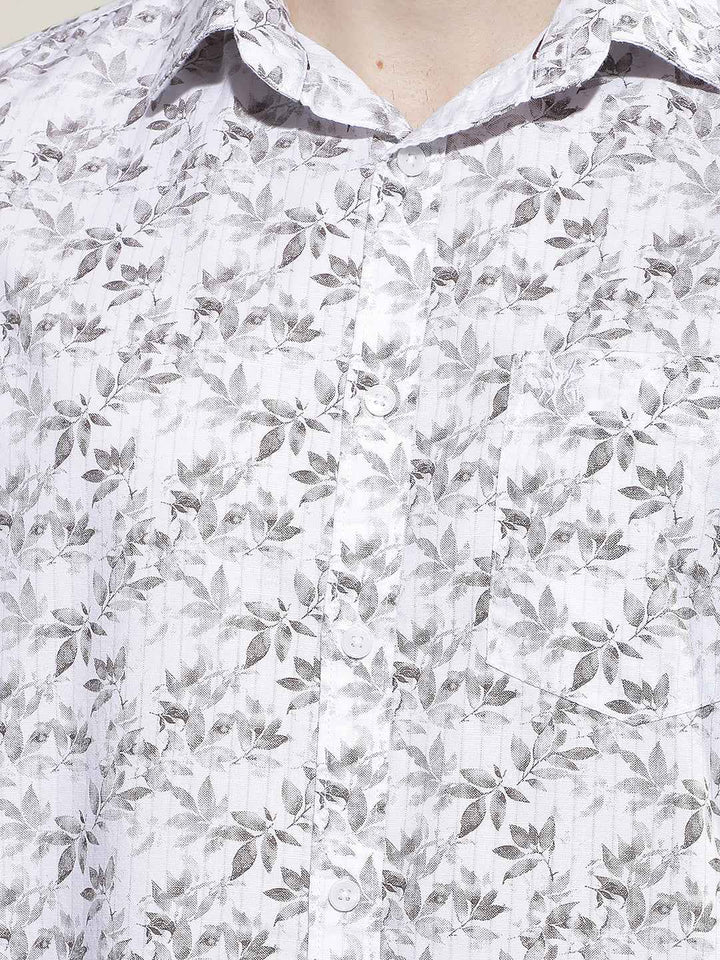 Brown Floral Print Shirt