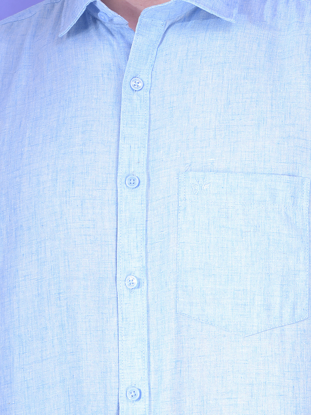 Cerulean Drift Blue Linen Shirt