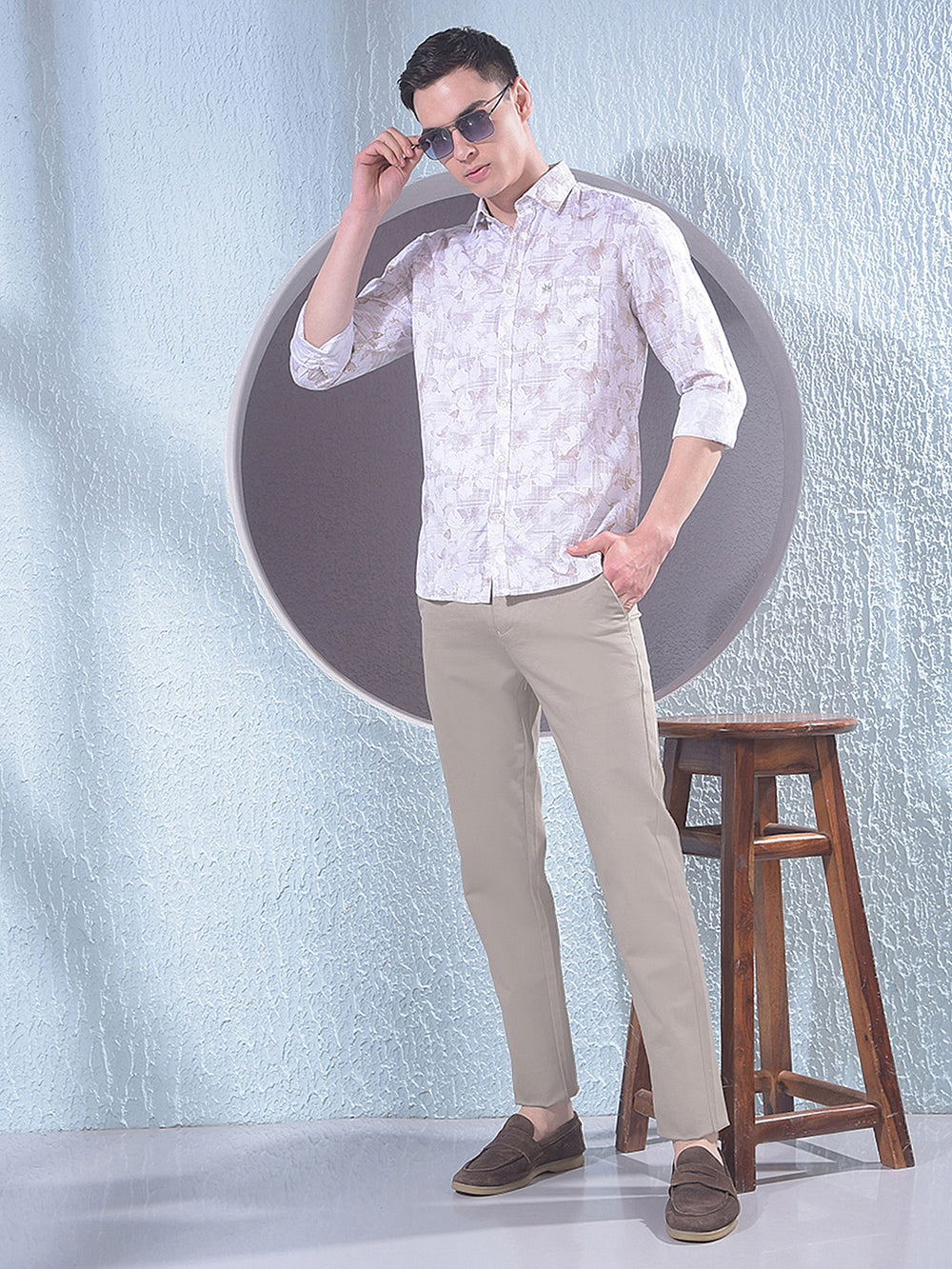 Relaxed Beige Knitted Trousers