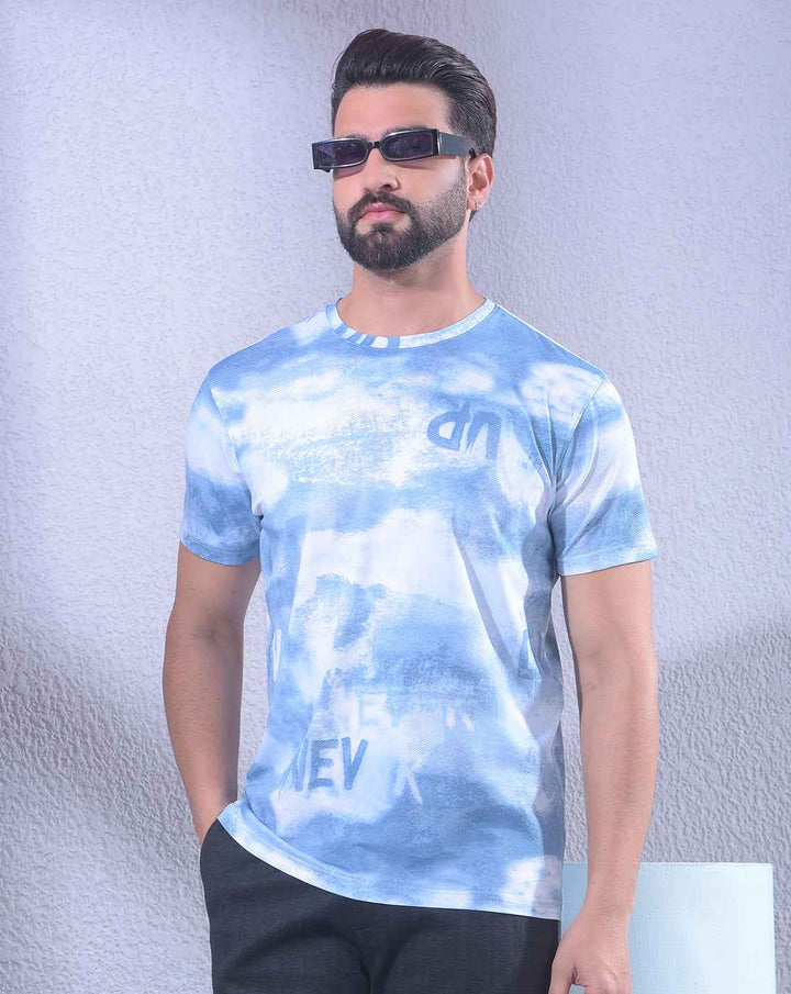 Blue Printed T-Shirt