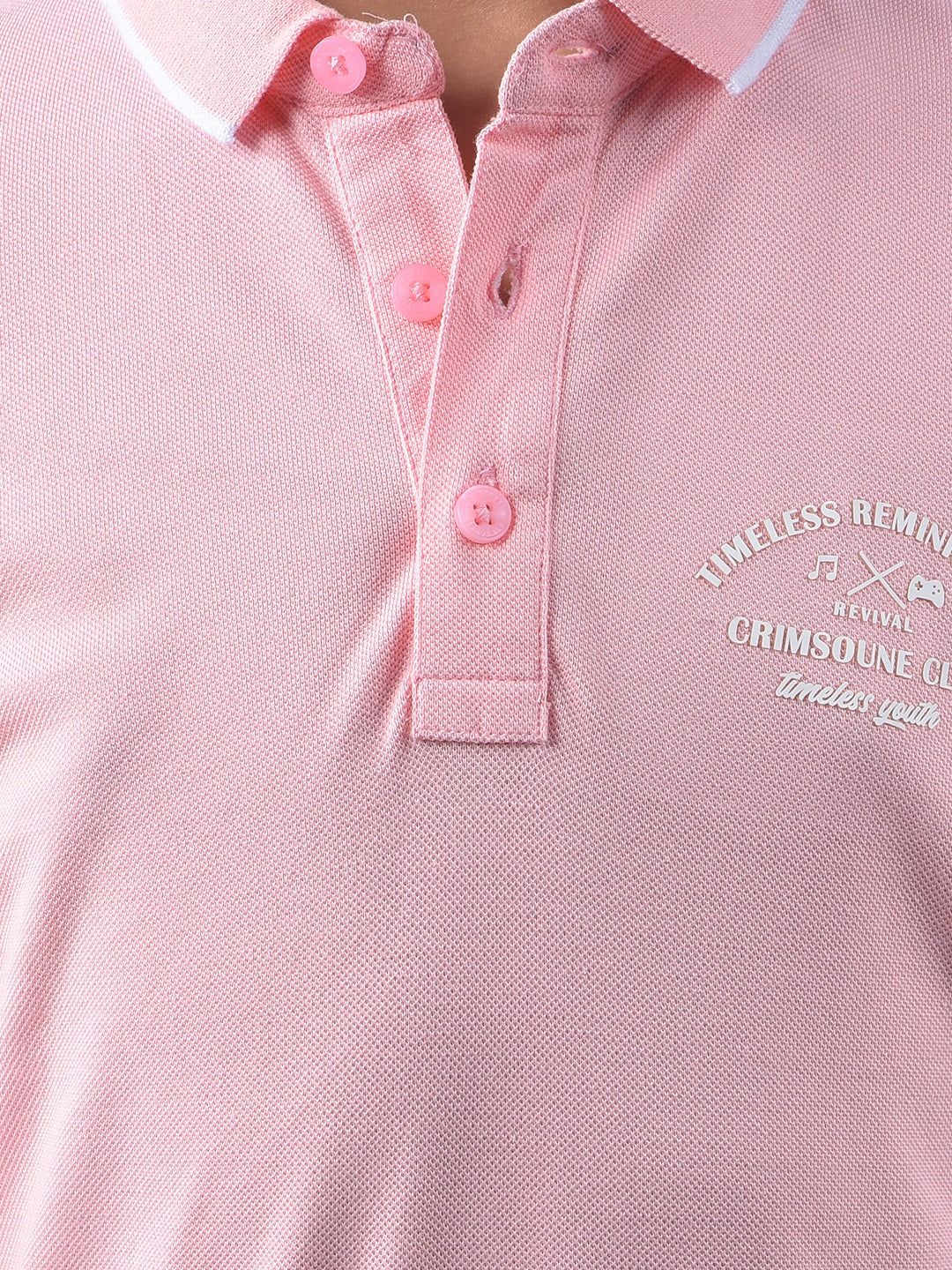 Voltage Track Pink Polo Neck T-Shirt