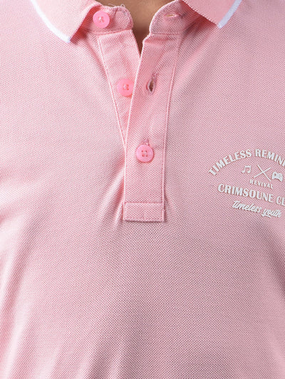 Voltage Track Pink Polo Neck T-Shirt