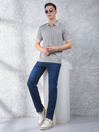 Grey Polo-Neck T-Shirt