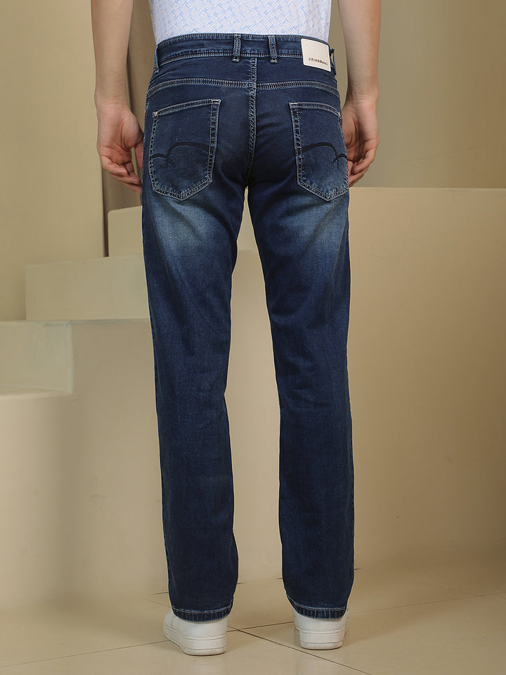 Blue Straight Stretchable Jeans