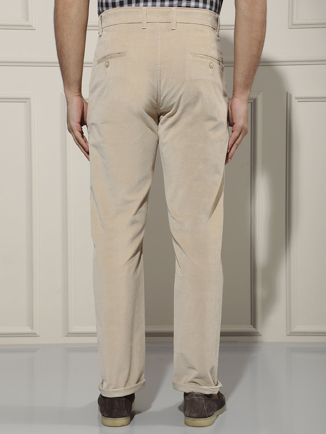 Urban Taupe Beige Corduroy Trousers