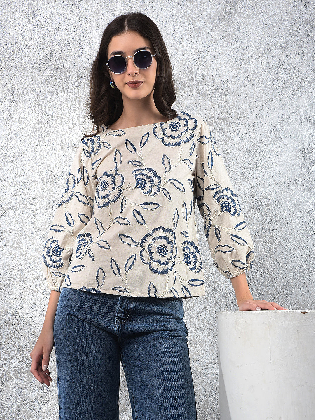 Effortless Floral Embroidered Chic Top