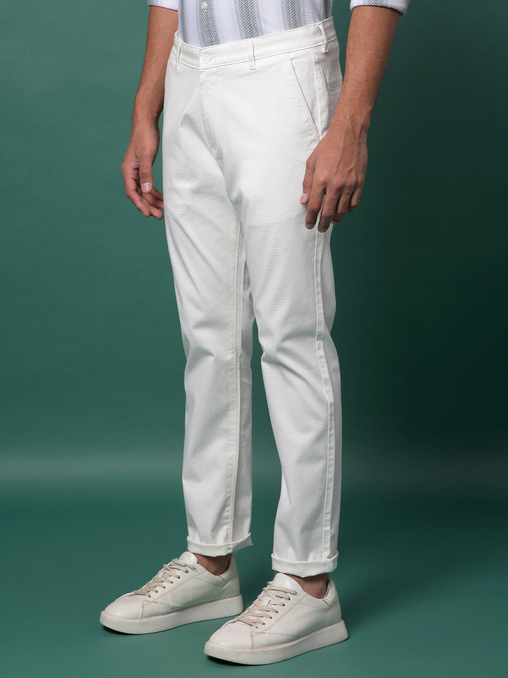 White Printed Trousers