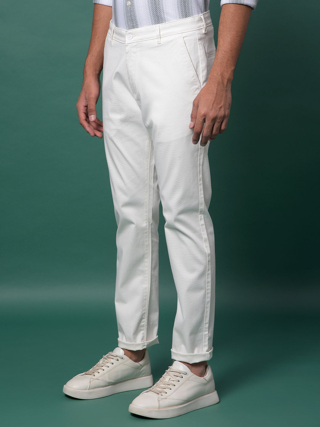 White Printed Trousers