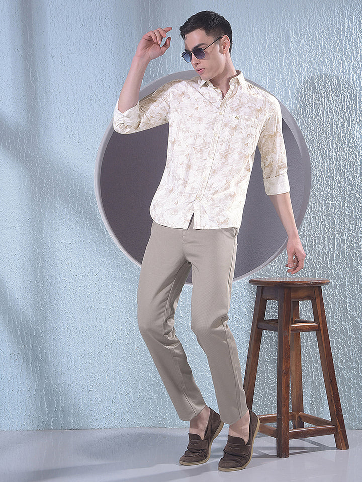Chic Beige Printed Shirt