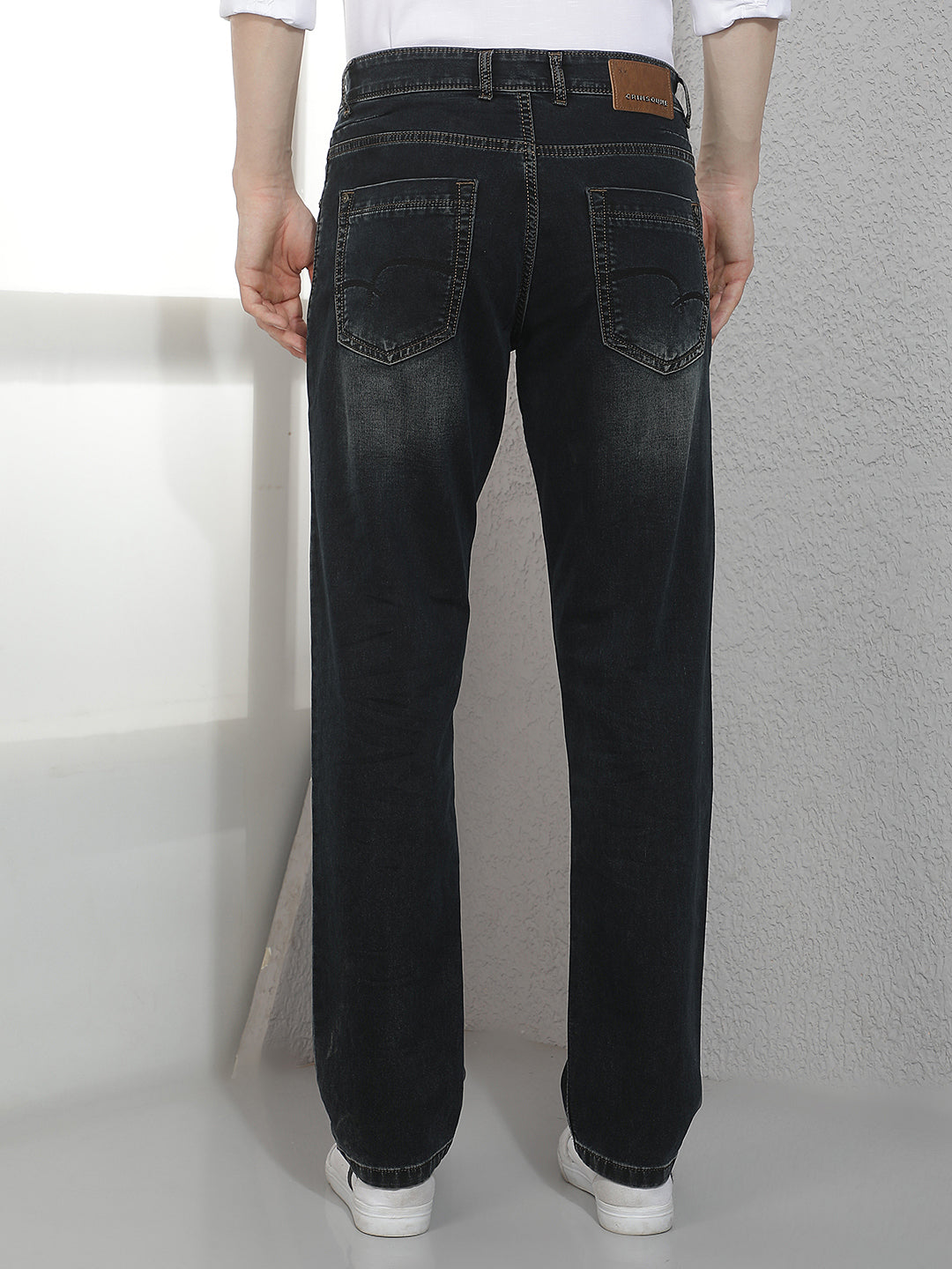 Dark Blue Straight Stretch Jeans