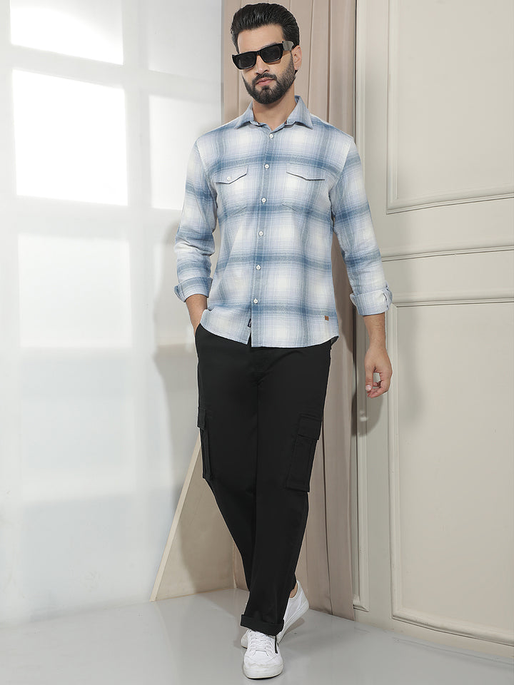 Relaxed Raven Black Cargo Trousers