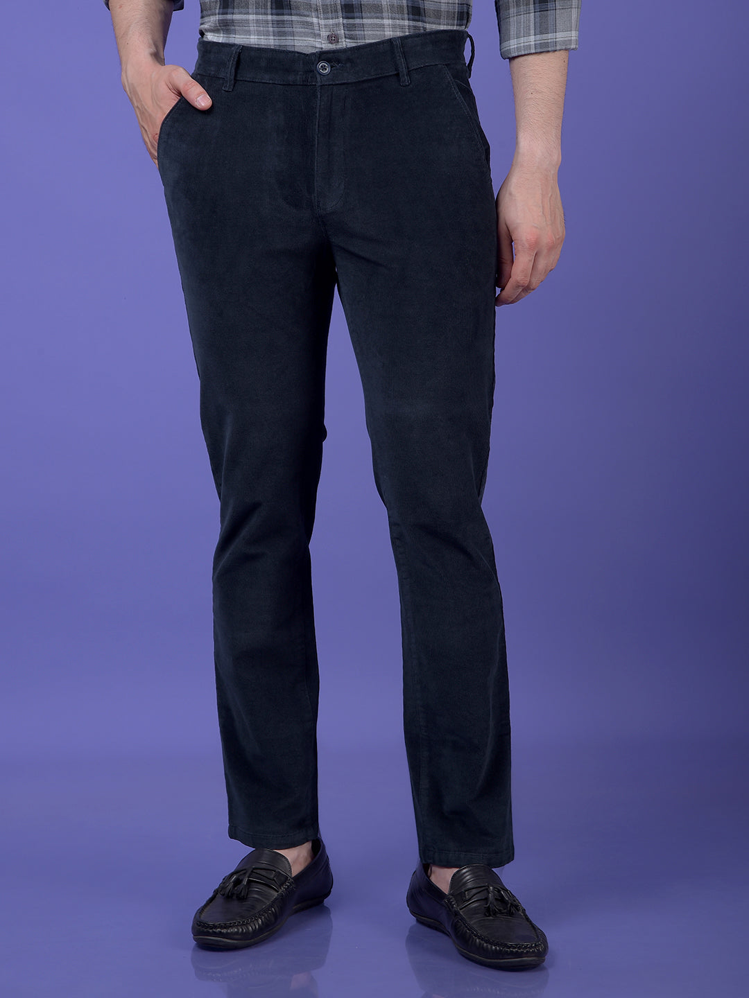 Navy Blue Corduroy Trousers