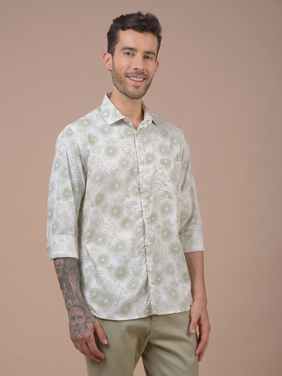 Green Floral Print Shirt