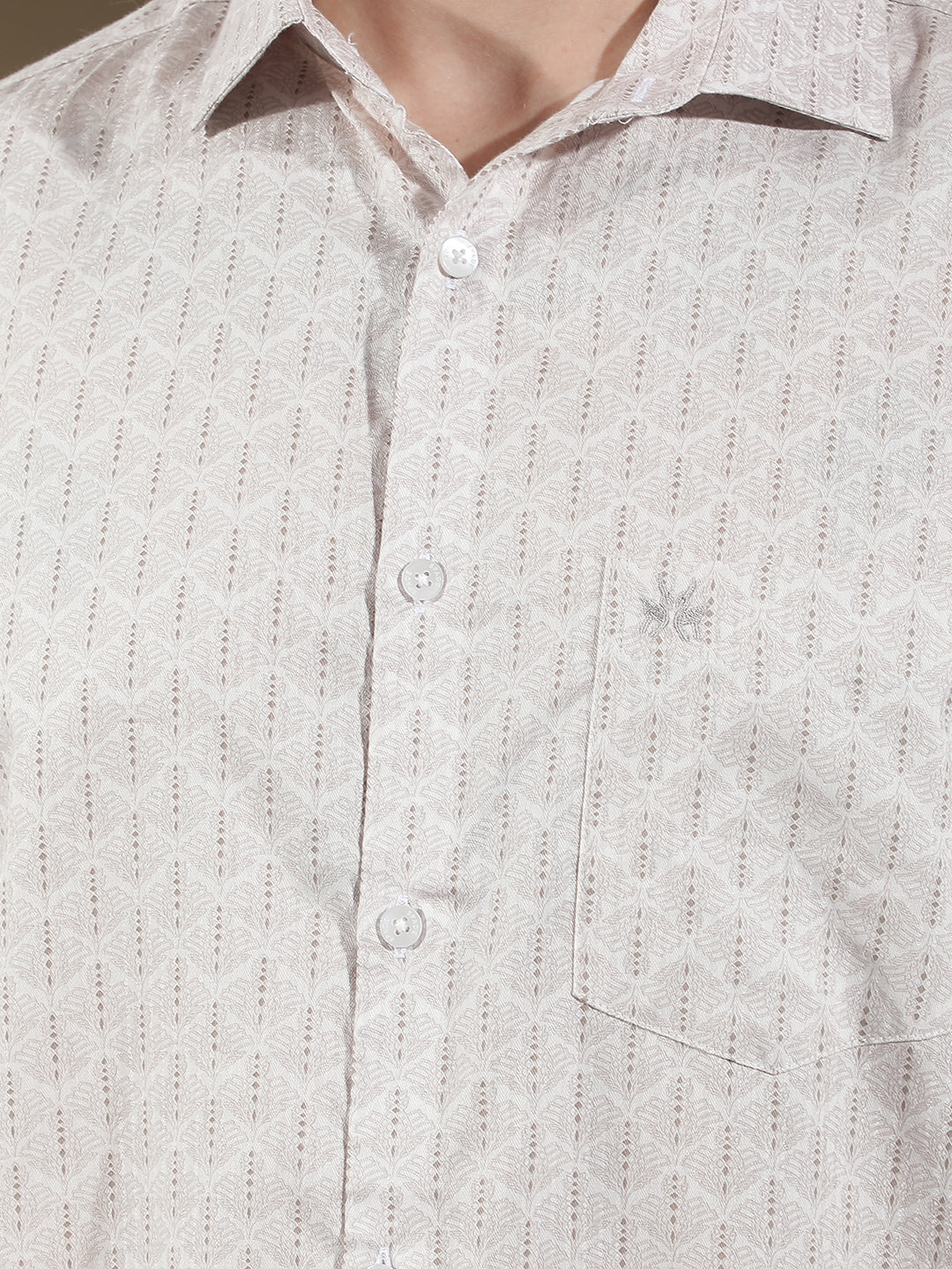 Classic Beige Printed Shirt