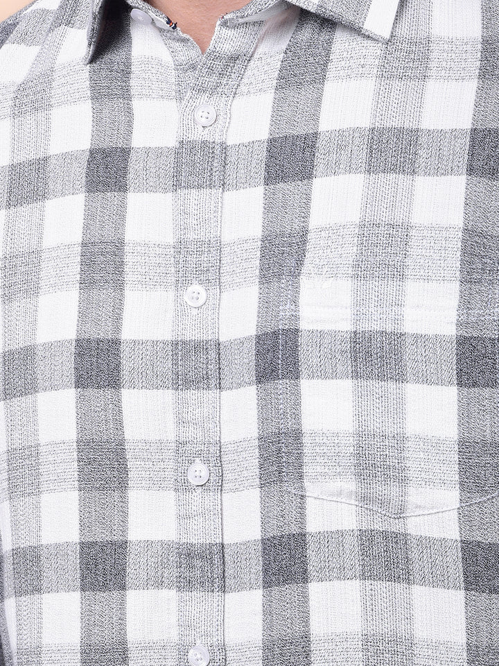 White Checked 100% Cotton Shirt