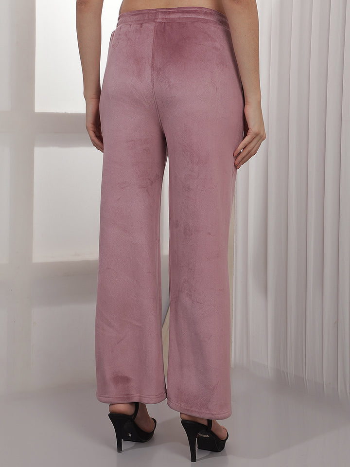 Classic Plum Purple Knitted Trackpant