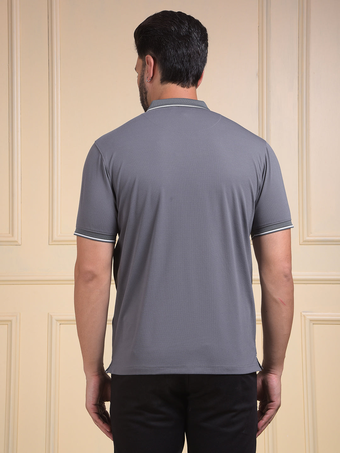 Grey Polo Neck T-Shirt