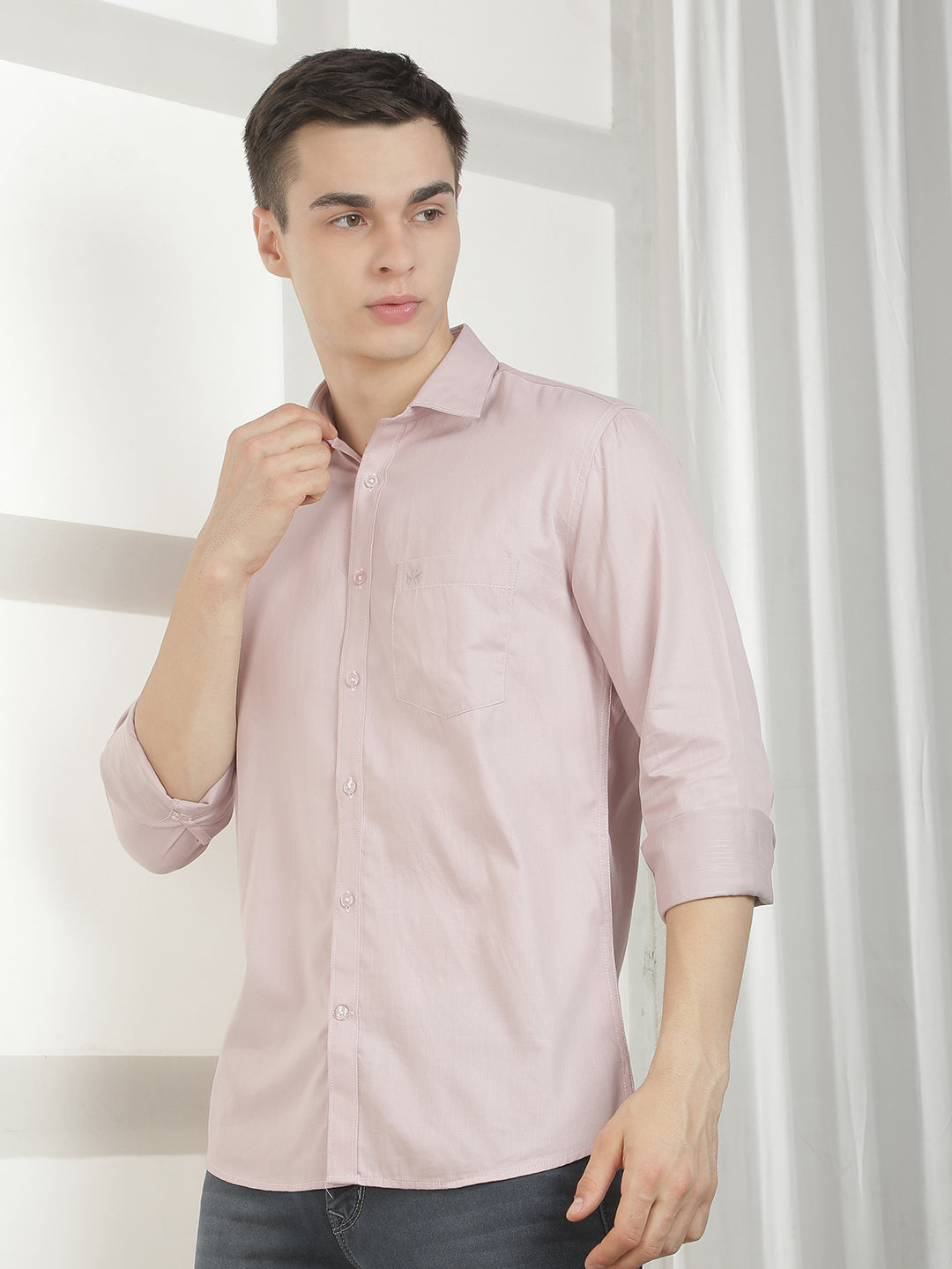 Structured Pastel Pink Shirt