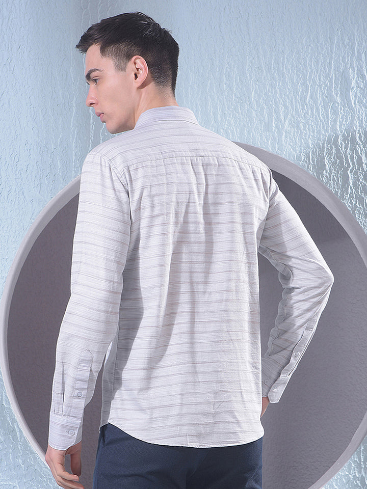 Grey Horizontal Stripes Shirt