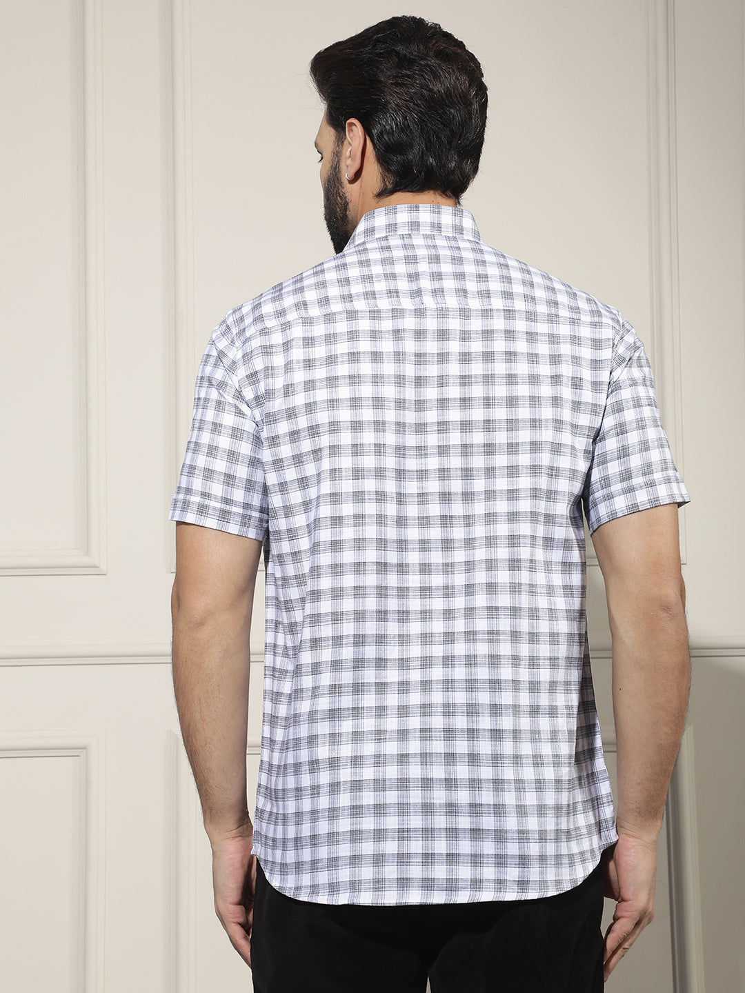 White Checked 100% Cotton Shirt