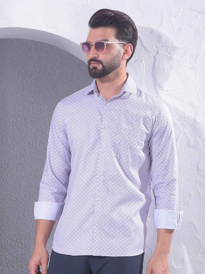 Purple Printed 100% Cotton Shirt
