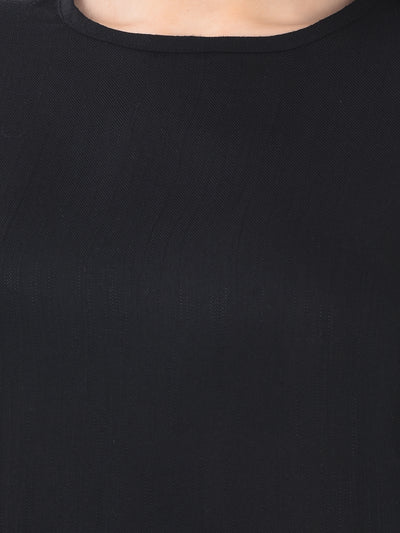 Black Crepe Flutter Sleeve Top