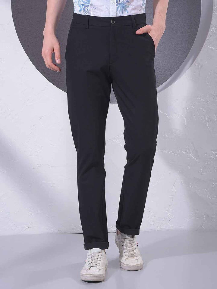 Black Clean Cut Trousers