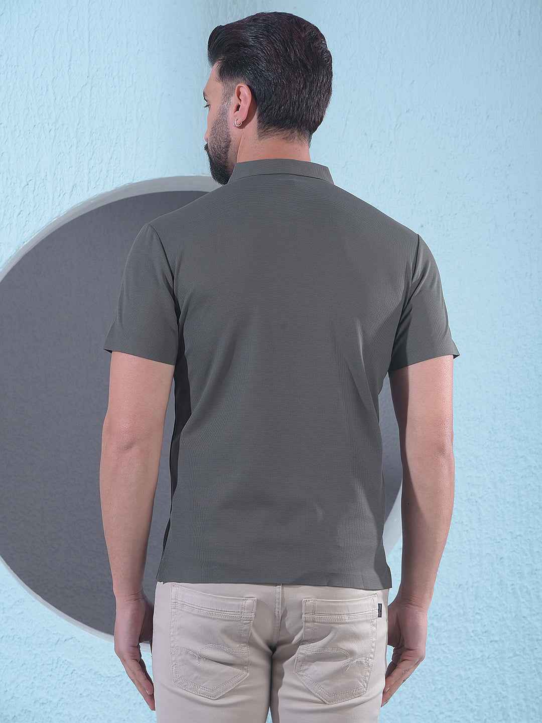 Olive Polo Neck T-Shirt