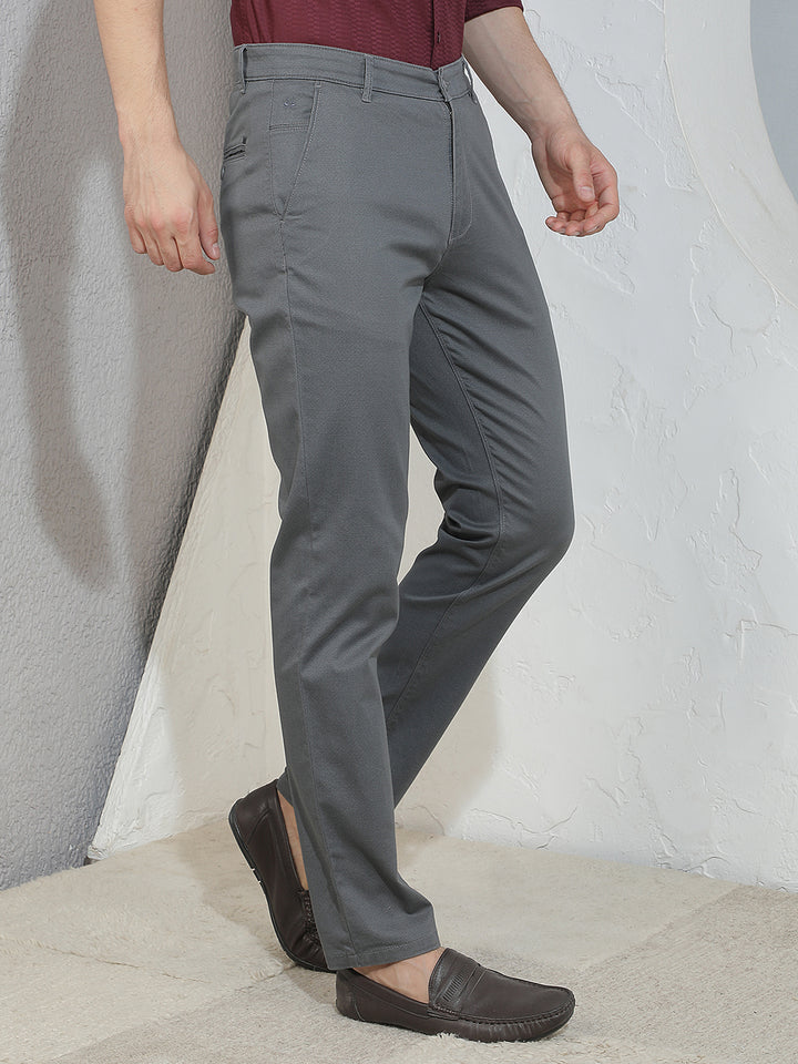 Relaxed Charcoal Grey Printed Trousers