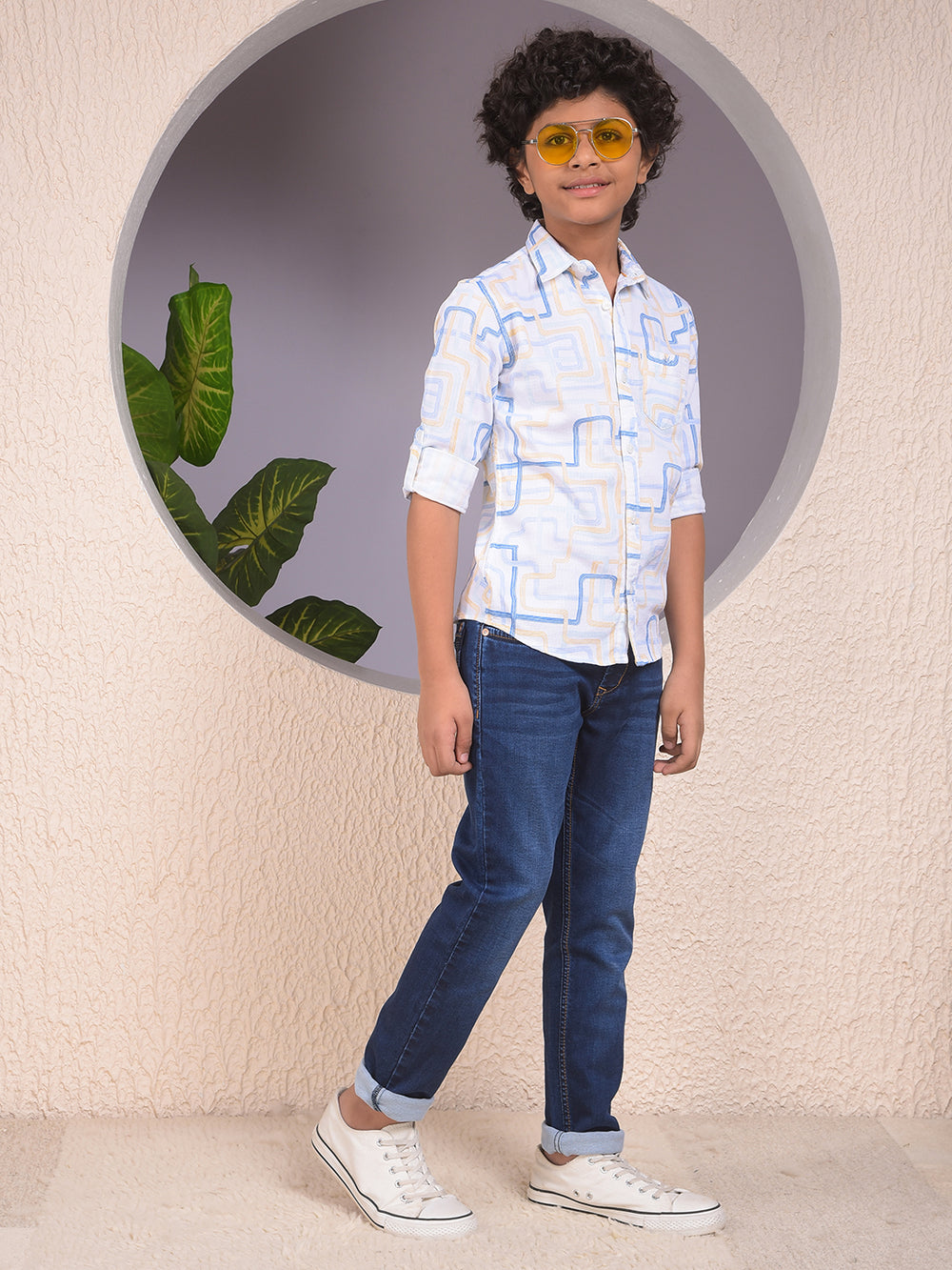 Feisty White Printed Shirt