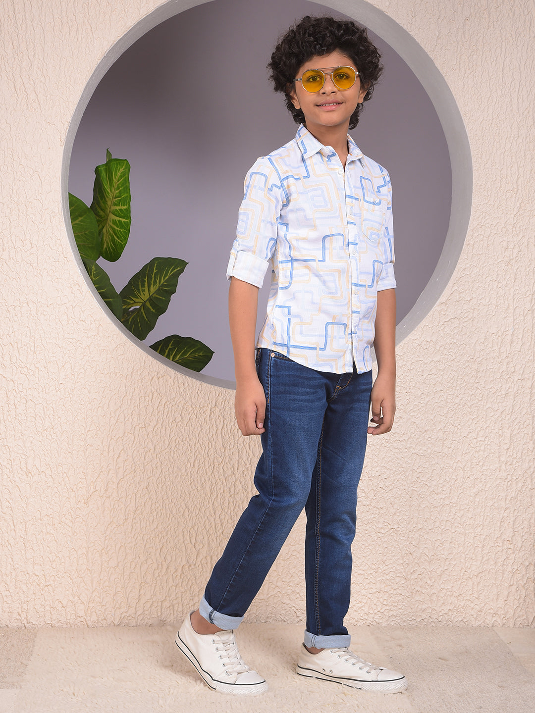 Feisty White Printed Shirt