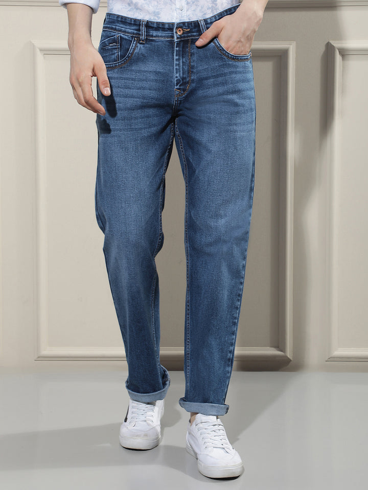 Refined Cobalt Blue Straight Jeans
