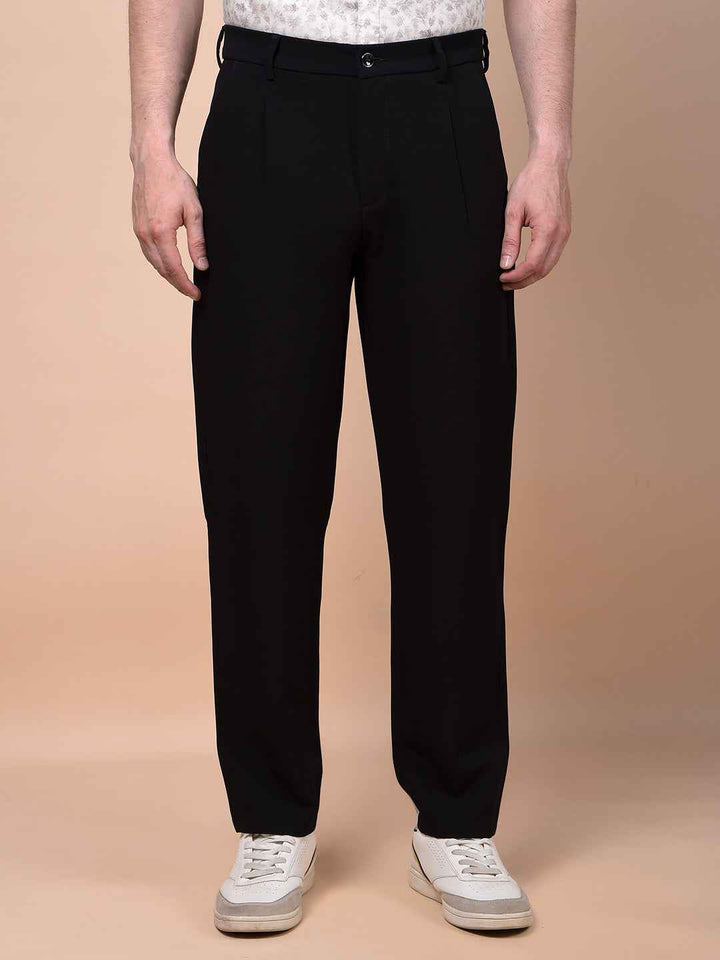 Sharp Black Knitted Trousers