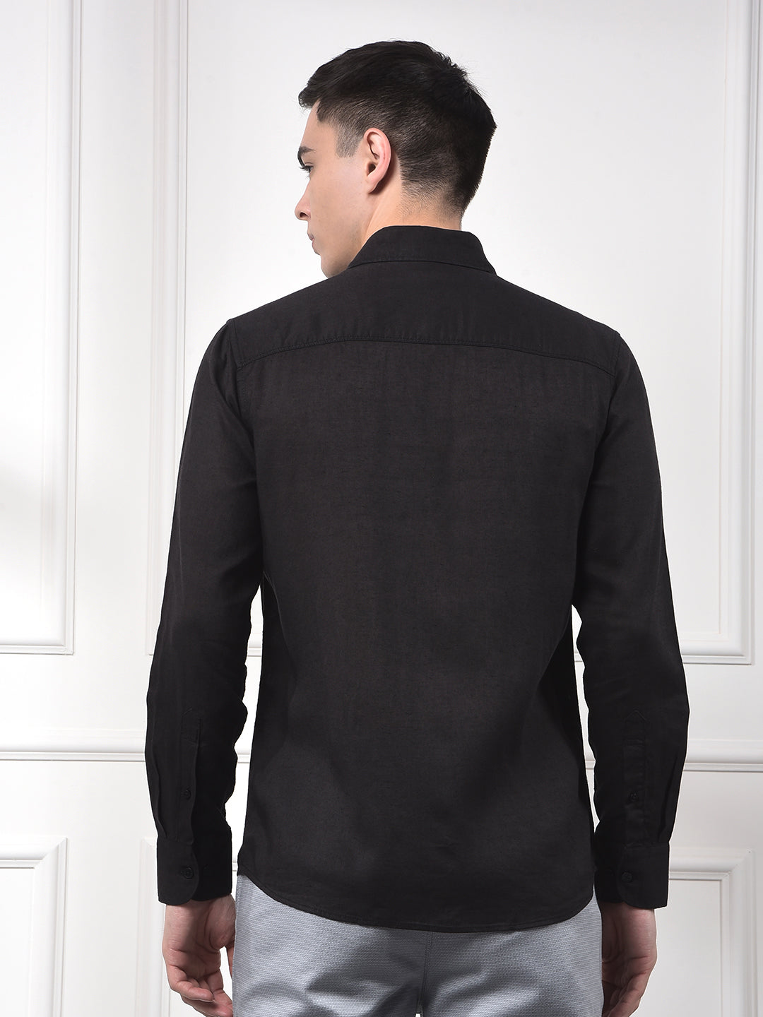 Midnight Black Linen Classic Shirt