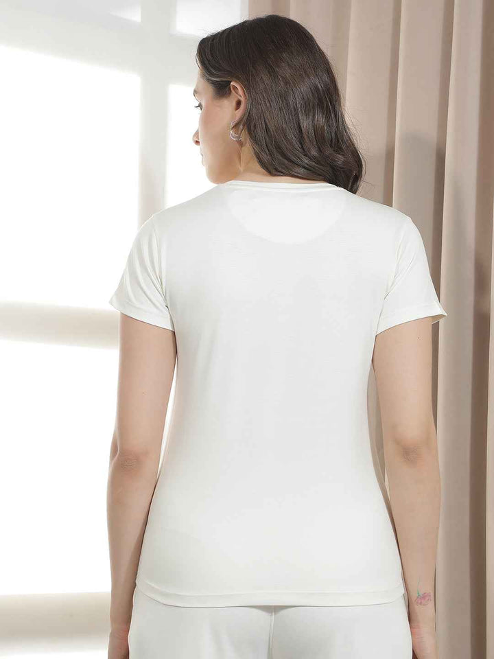Off White Typographic Printed T-Shirt