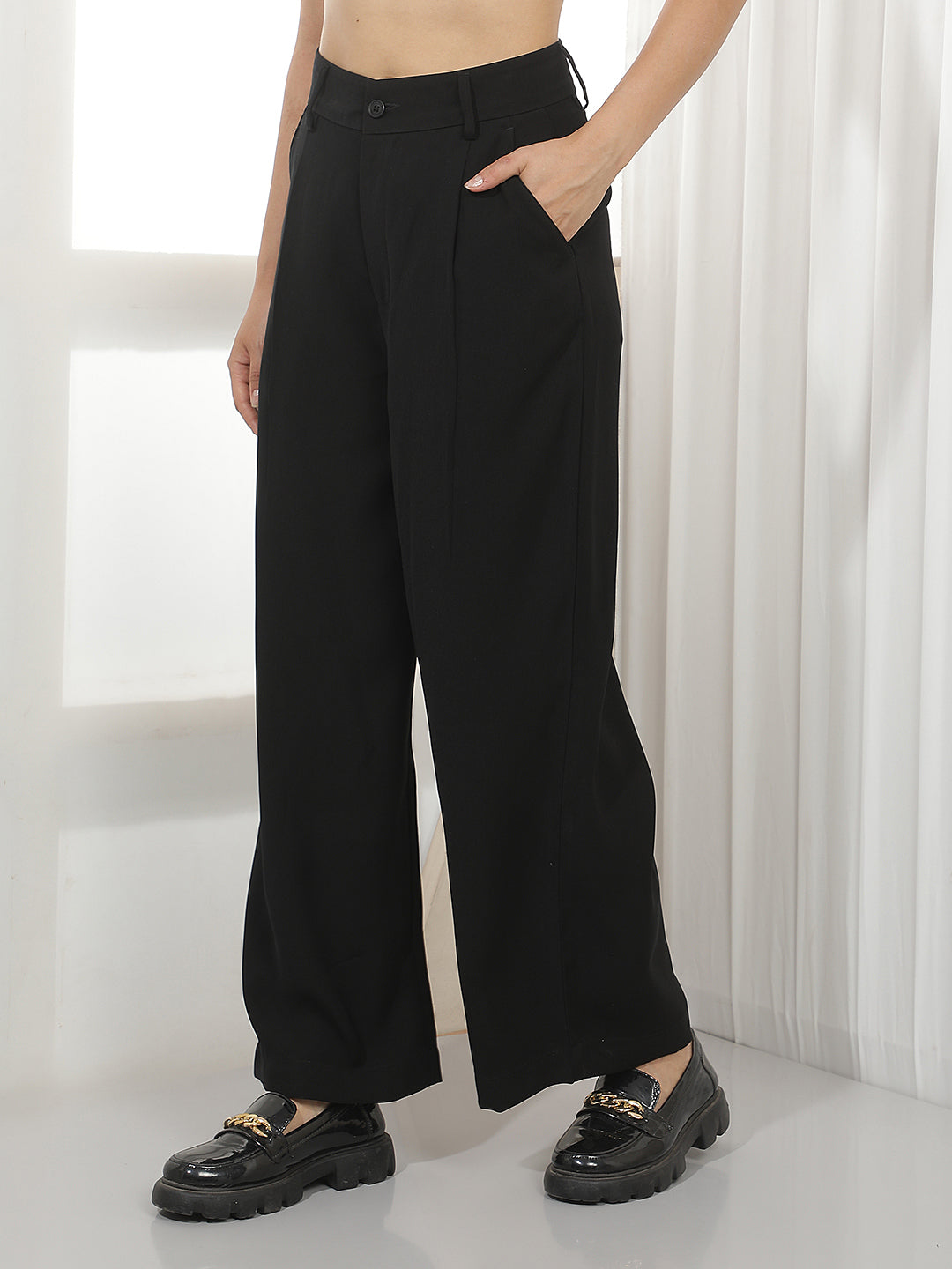 Black Wide Leg Trousers