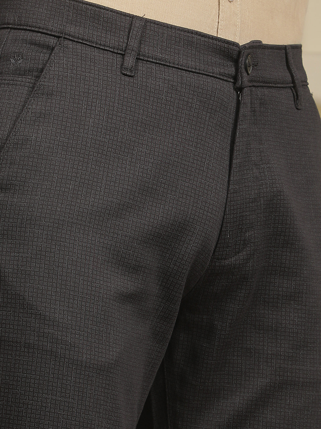 Black Printed Straight Trousers