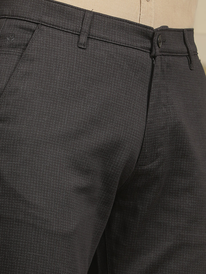 Black Printed Straight Trousers