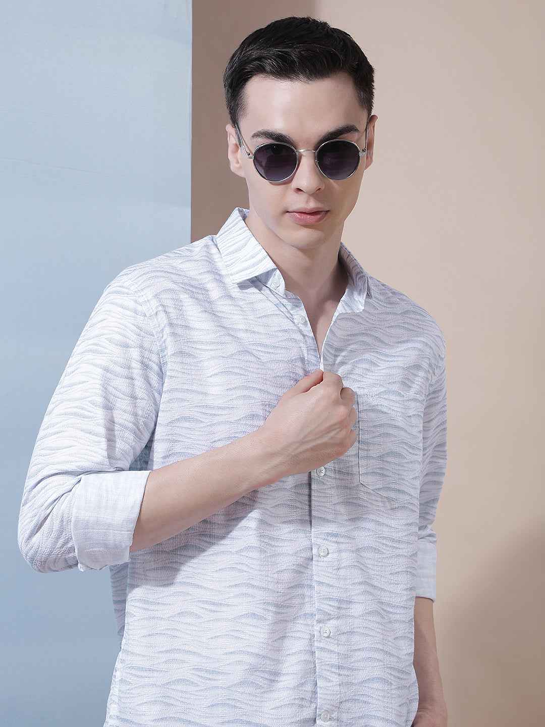 Cool Blue Printed Shirt