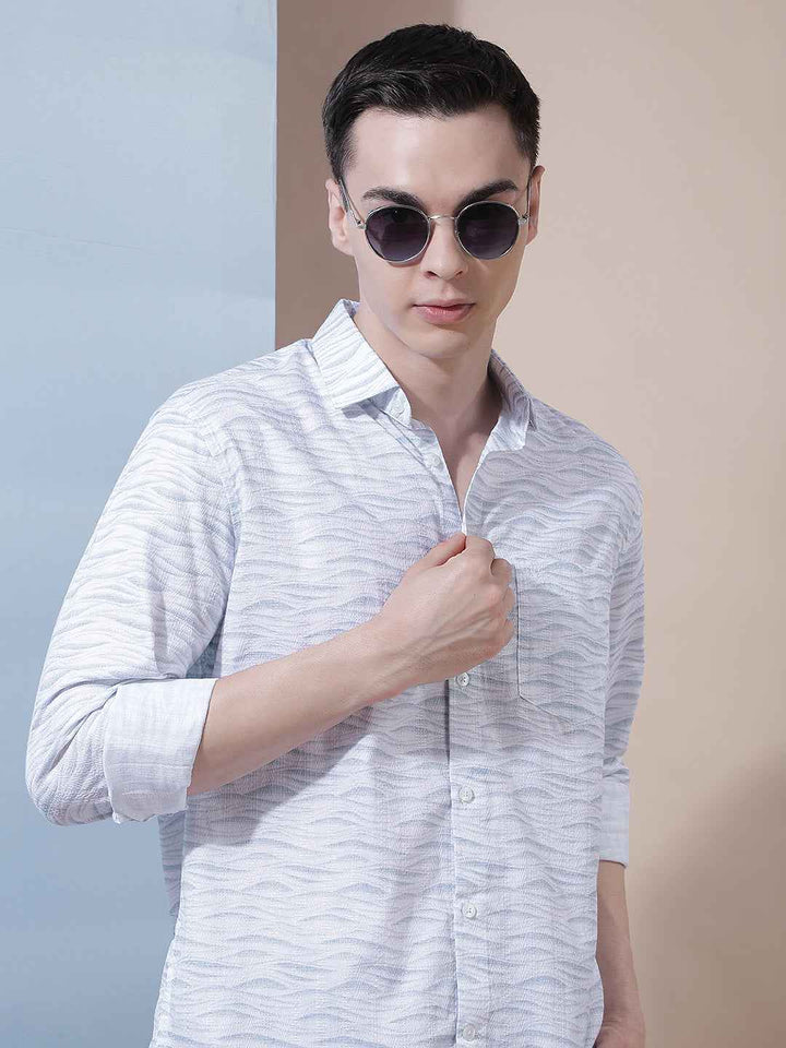 Cool Blue Printed Shirt