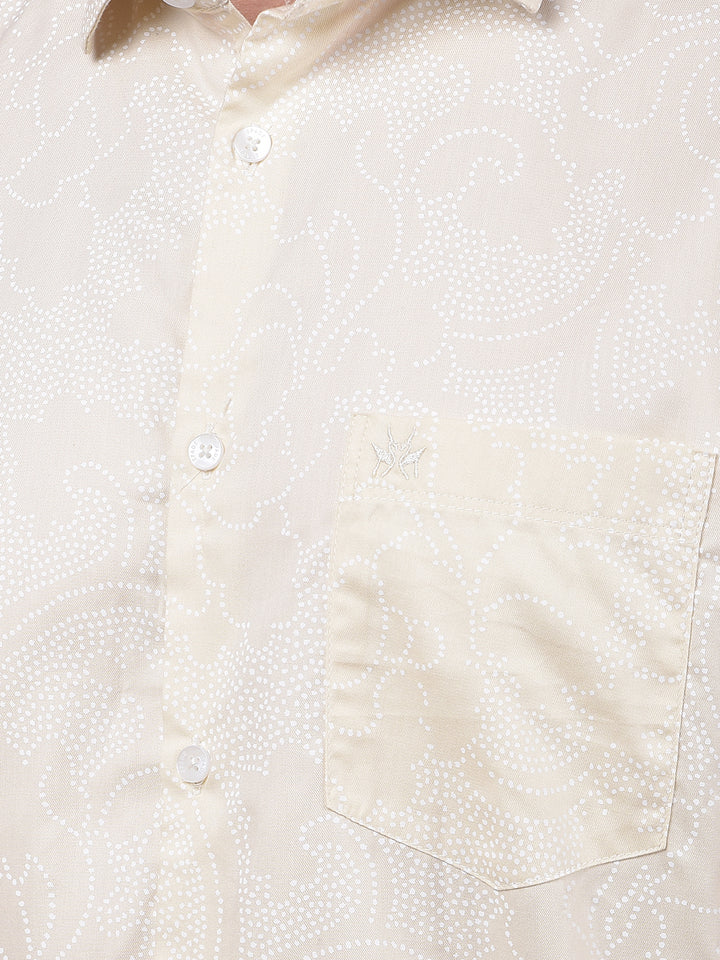 Elevated Beige Printed Shirt