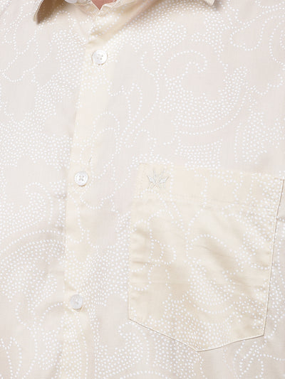 Elevated Beige Printed Shirt