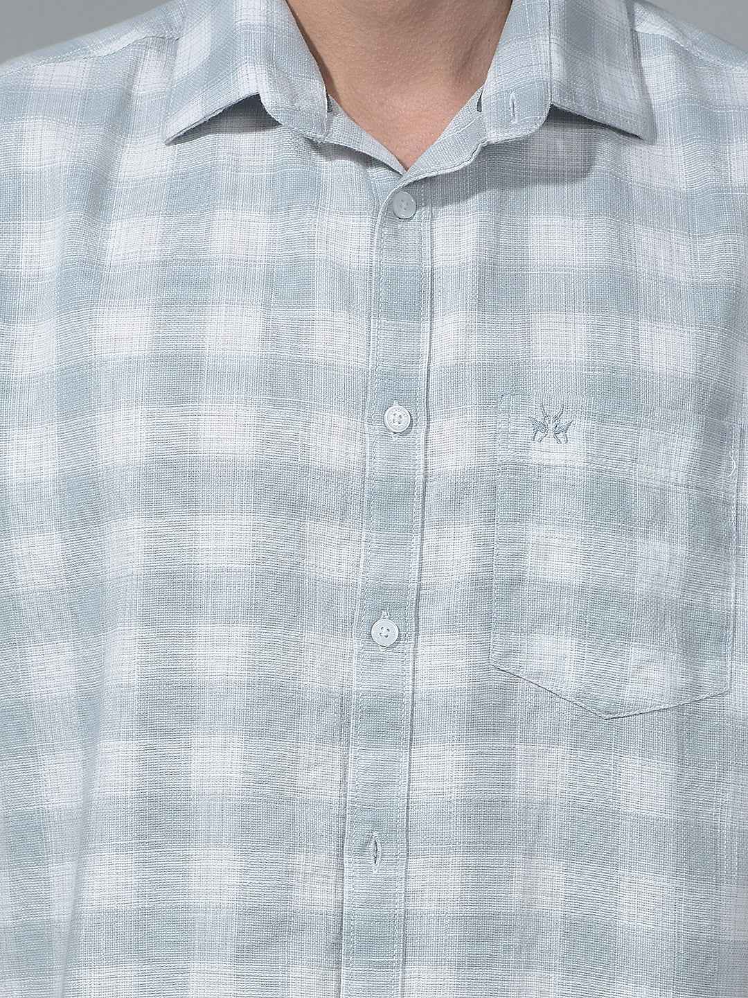 Grey Checked 100% Cotton Shirt