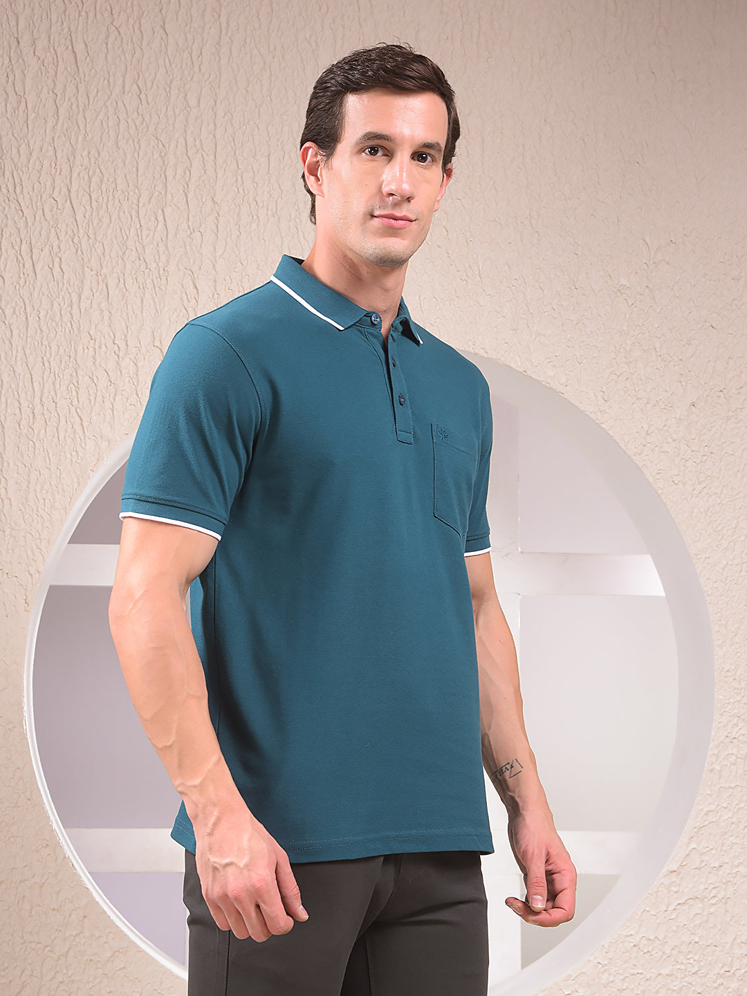Green Polo Neck T-Shirt