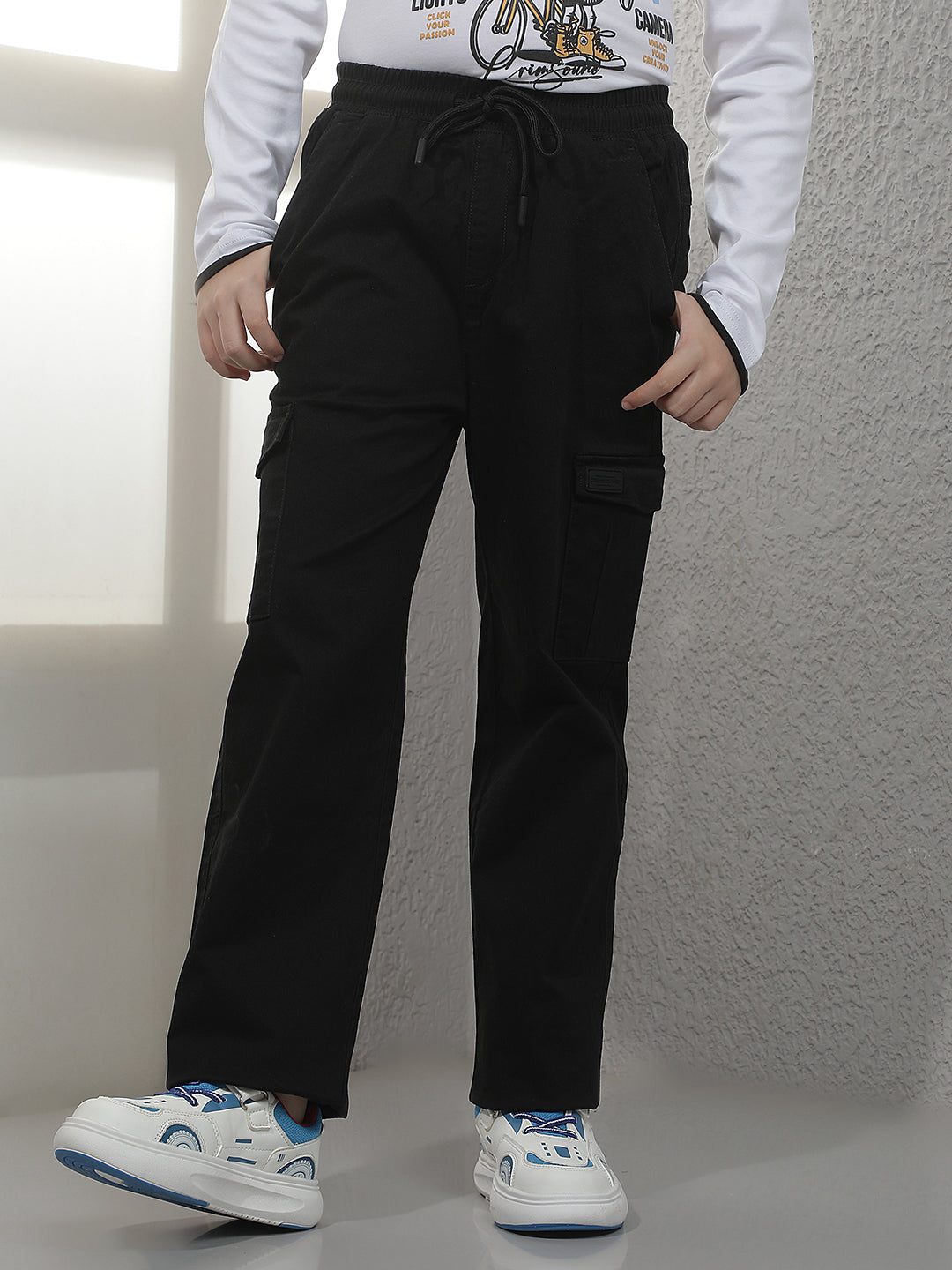 Modern Raven Black Cargo Trackpants